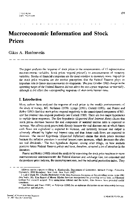 Macroeconomic information and stock prices