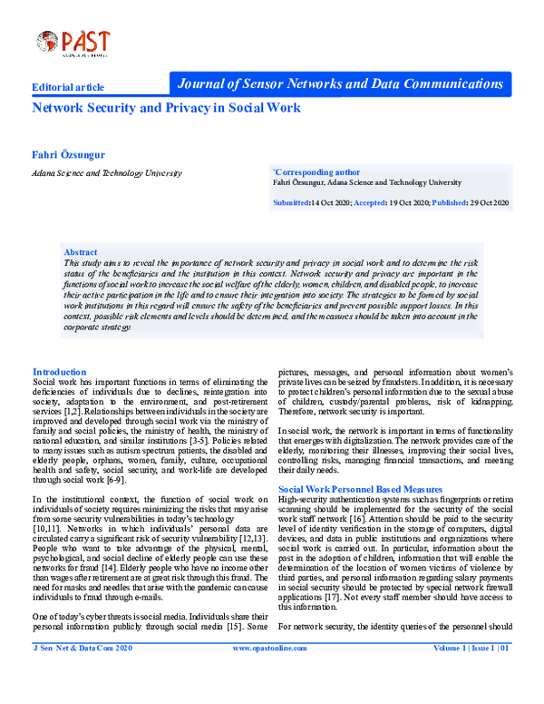 (PDF) Network Security and Privacy in Social Work