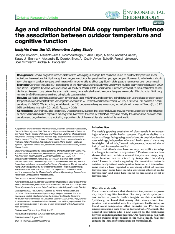 (PDF) Age and mitochondrial DNA copy number influence the association ...