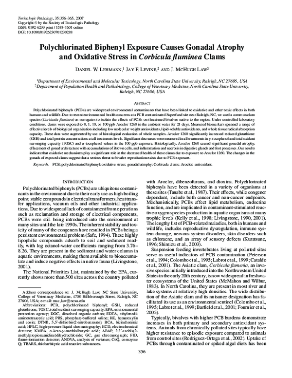 (PDF) Polychlorinated Biphenyl Exposure Causes Gonadal Atrophy and ...