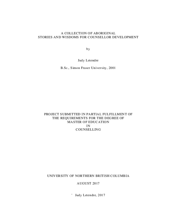 (PDF) A collection of aboriginal stories and wisdoms for counsellor ...