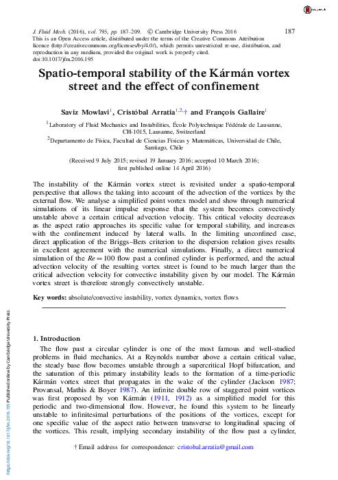 (PDF) Spatio-temporal stability of the Kármán vortex street and the ...