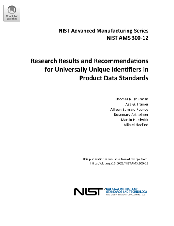 (PDF) Research Results and Recommendations for Universally Unique ...