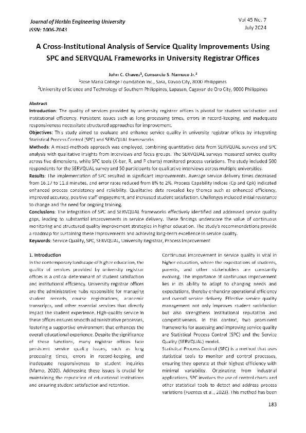 (PDF) A Cross-Institutional Analysis of Service Quality Improvements ...
