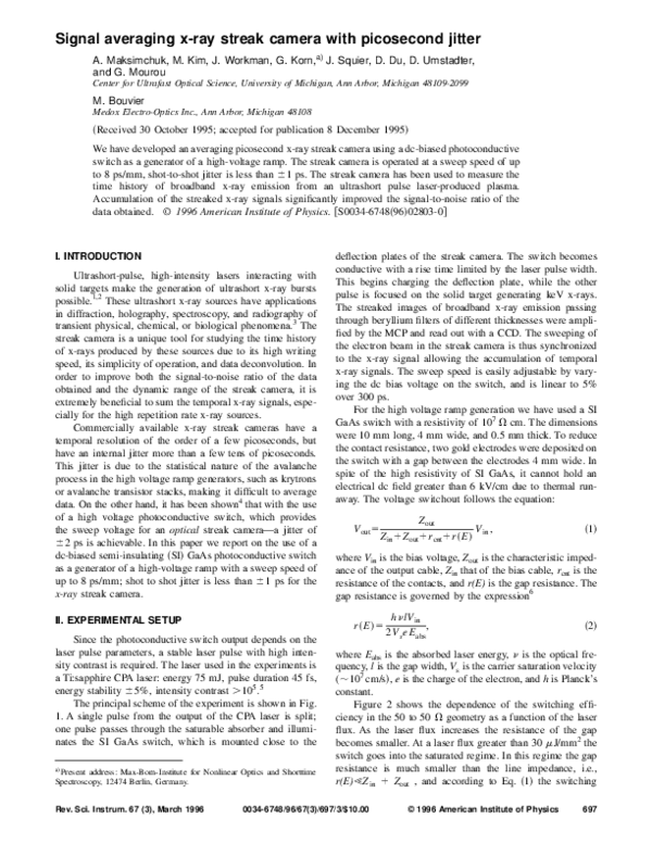 (PDF) Signal averaging x-ray streak camera with picosecond jitter