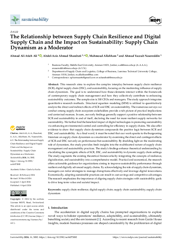 (PDF) The Relationship between Supply Chain Resilience and Digital ...
