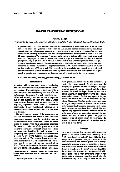 (PDF) Major Pancreatic Resections