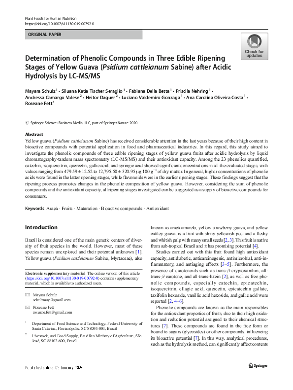 (PDF) Determination of Phenolic Compounds in Three Edible Ripening ...