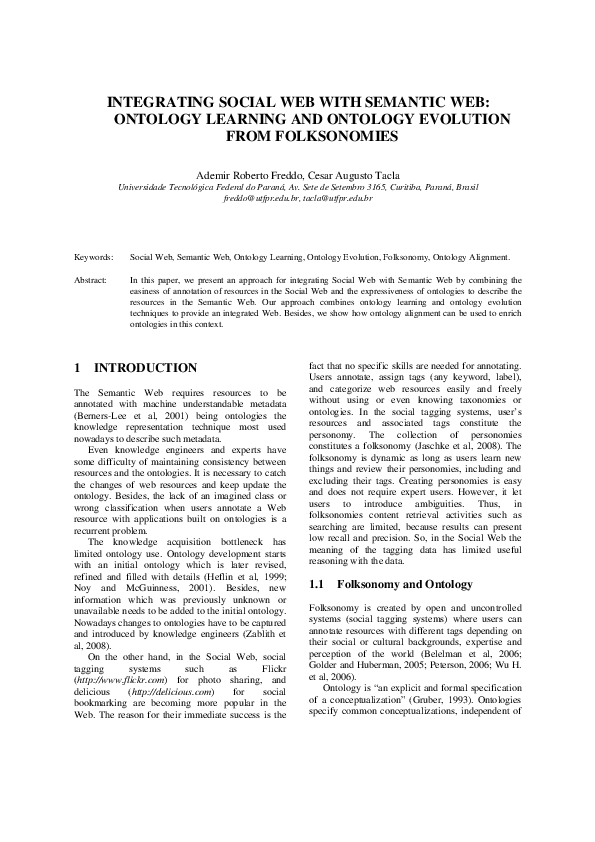 (PDF) INTEGRATING SOCIAL WEB WITH SEMANTIC WEB - Ontology Learning and ...