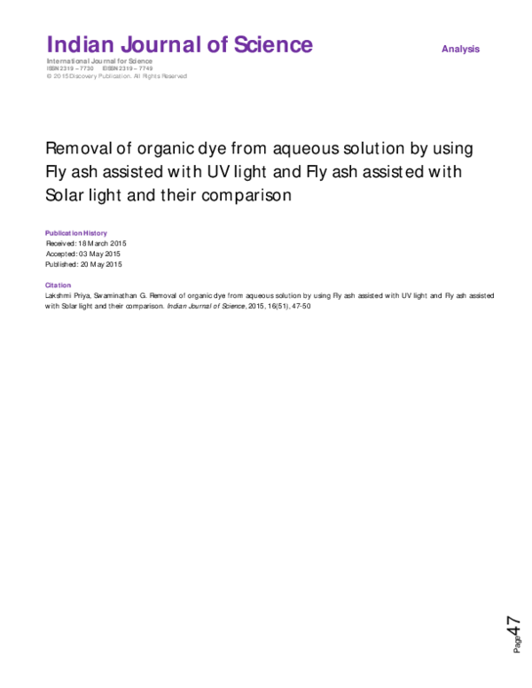 (PDF) Removal of organic dye from aqueous solution by using MnO2 doped ...