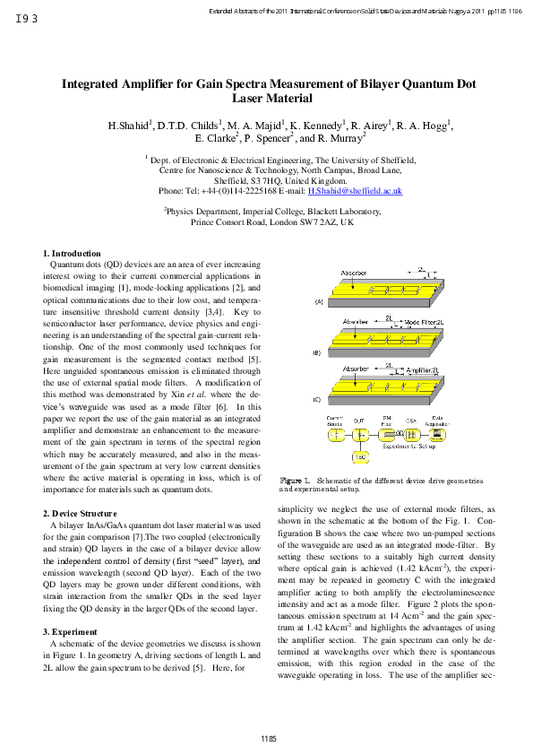 (PDF) Integrated Amplifier for Gain Spectra Measurement of Bilayer ...