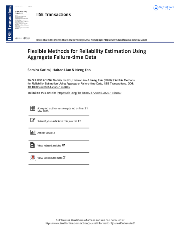 (PDF) Flexible methods for reliability estimation using aggregate ...