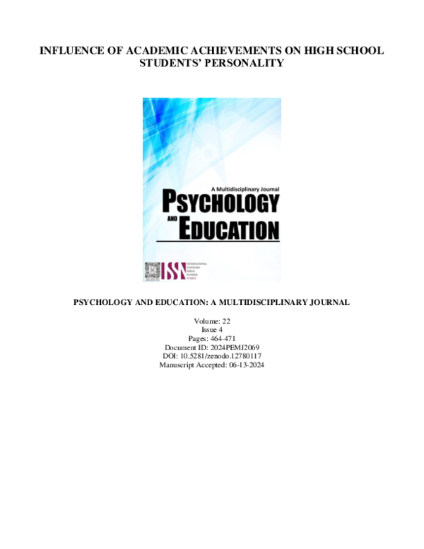 (PDF) Influence of Academic Achievements on High School Students ...