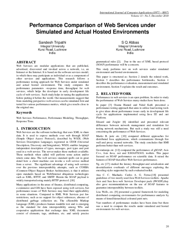 (PDF) Performance Comparison of Web Services under Simulated and Actual ...