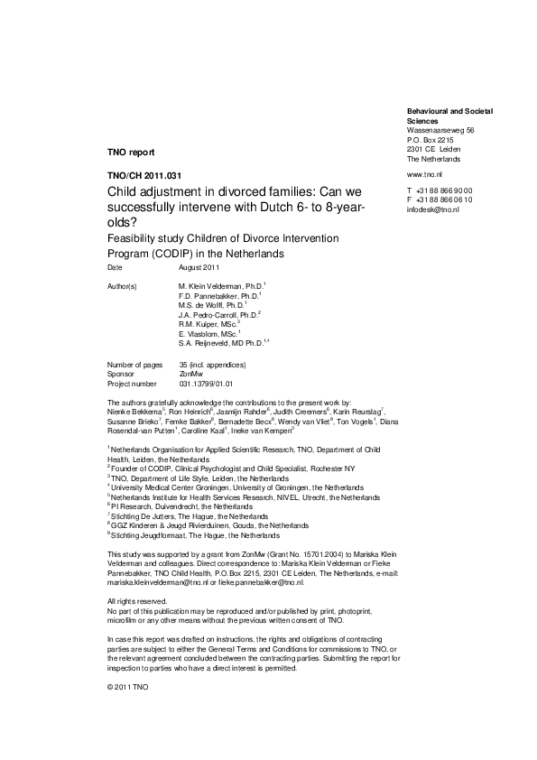 (PDF) Child adjustment in divorced families: Can we successfully ...
