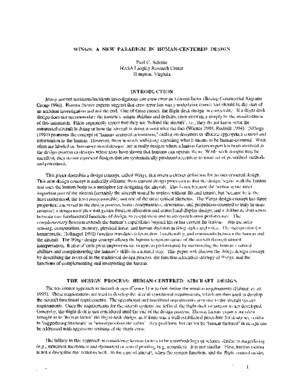 (PDF) Wings: A new paradigm in human-centered design