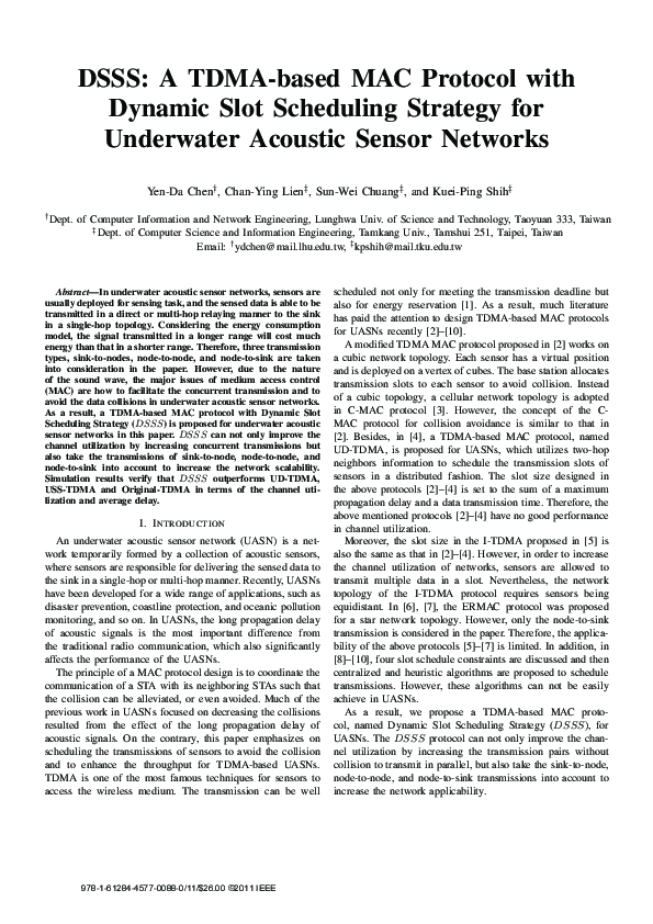 (PDF) DSSS: A TDMA-based MAC protocol with Dynamic Slot Scheduling ...