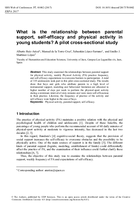 (PDF) What is the relationship between parental support, self-efficacy ...