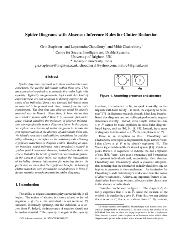(PDF) Spider Diagrams with Absence: Inference Rules for Clutter Reduction
