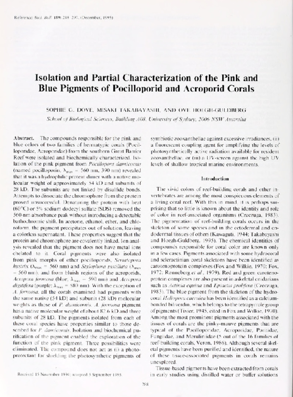 (PDF) Isolation and Partial Characterization of the Pink and Blue ...