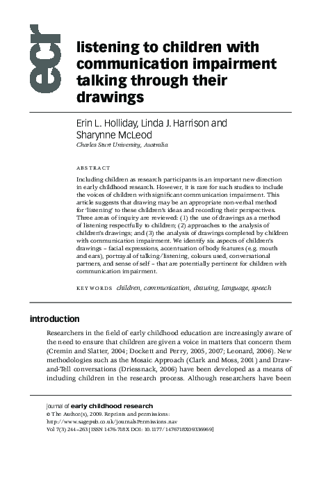 (PDF) Listening to Children with Communication Impairment Talking ...