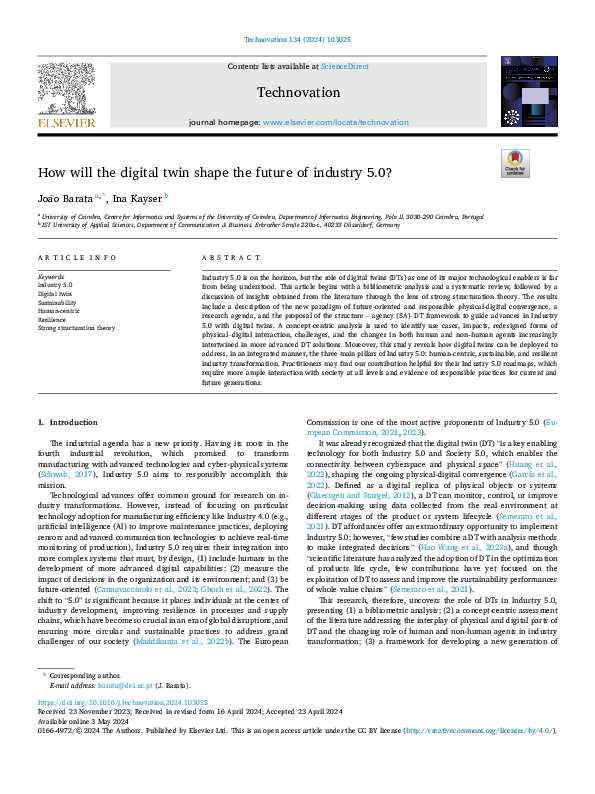 (PDF) How will the digital twin shape the future of industry 5.0?
