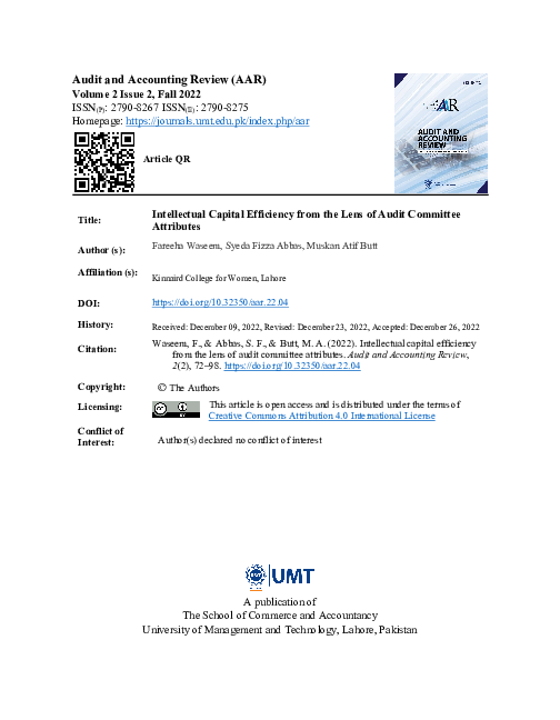 (PDF) Intellectual Capital Efficiency from the Lens of Audit Committee ...