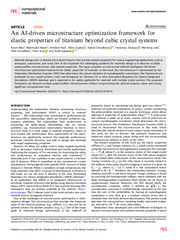 (PDF) An AI-driven microstructure optimization framework for elastic ...