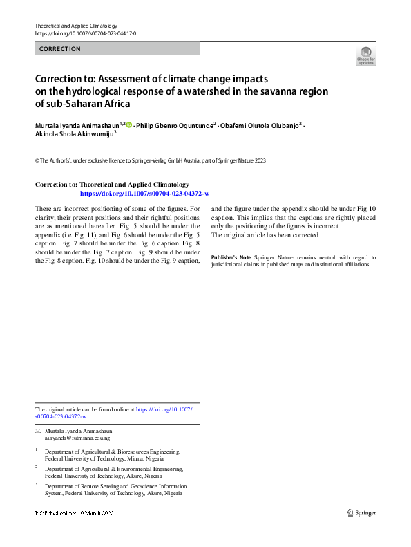 (PDF) Correction to: Assessment of climate change impacts on the ...