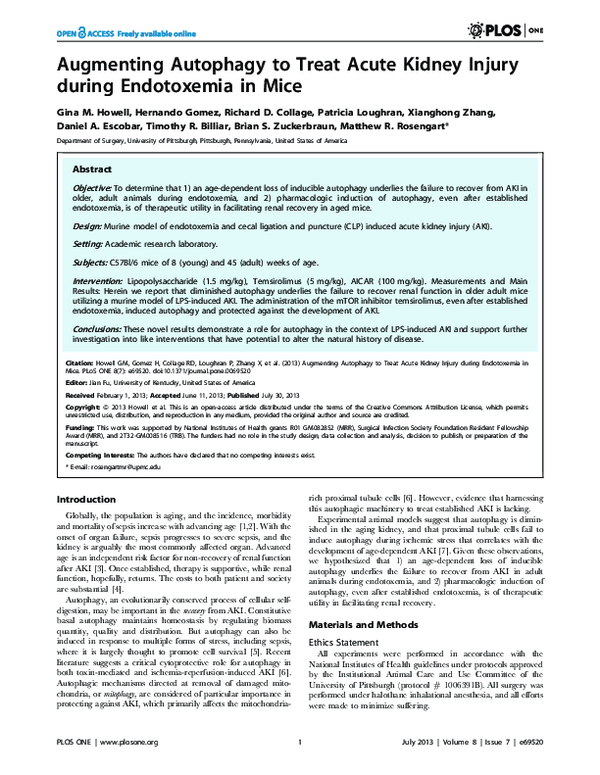(PDF) Augmenting Autophagy to Treat Acute Kidney Injury during ...