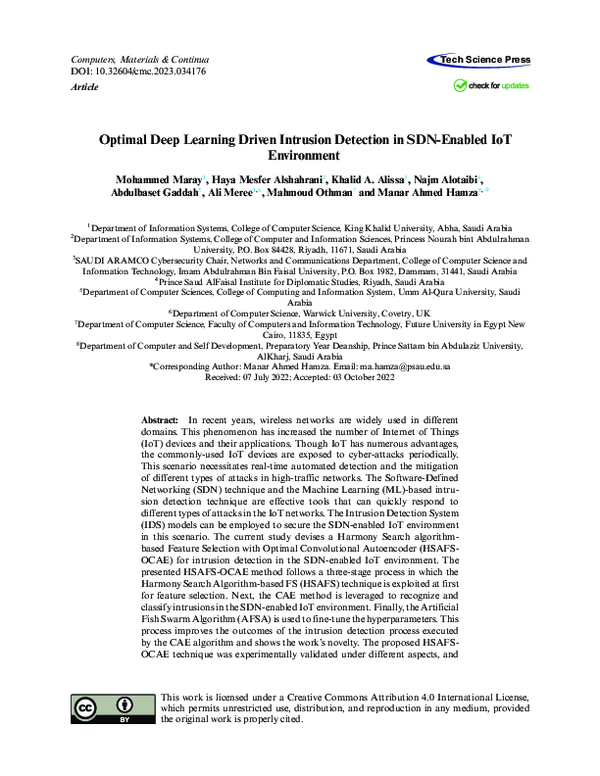 (PDF) Optimal Deep Learning Driven Intrusion Detection in SDN-Enabled ...