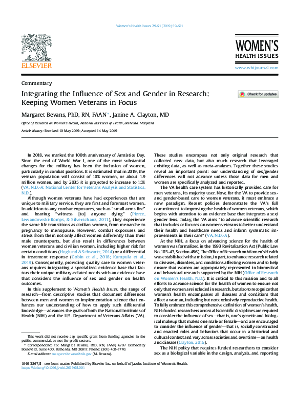 (PDF) Integrating the Influence of Sex and Gender in Research: Keeping ...