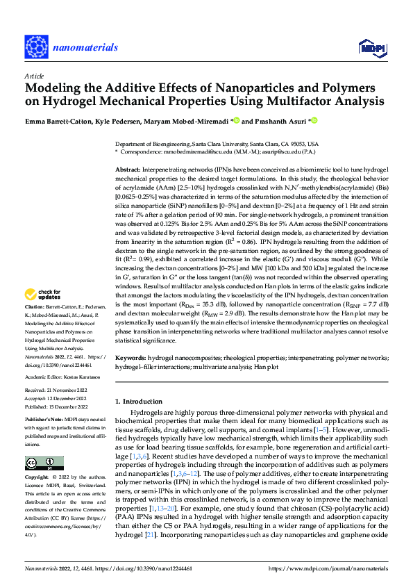 (PDF) Modeling the Additive Effects of Nanoparticles and Polymers on ...