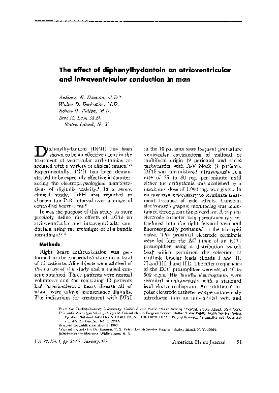 (PDF) The effect of diphenylhydantoin on atrioventricular and ...