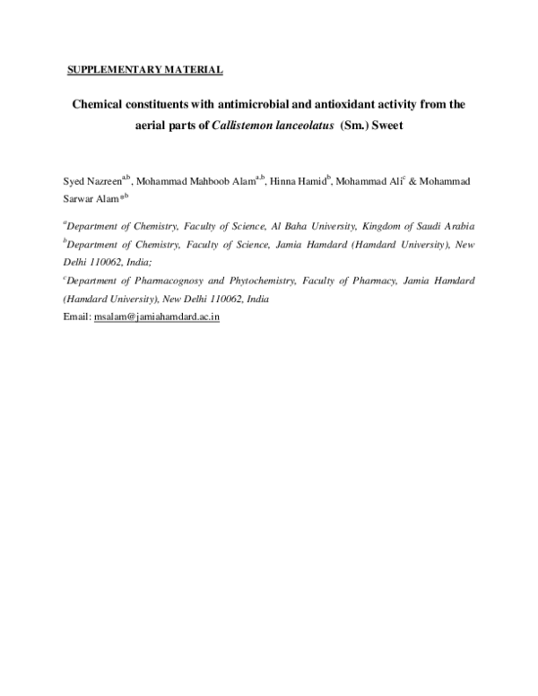 (PDF) Chemical constituents with antimicrobial and antioxidant activity ...