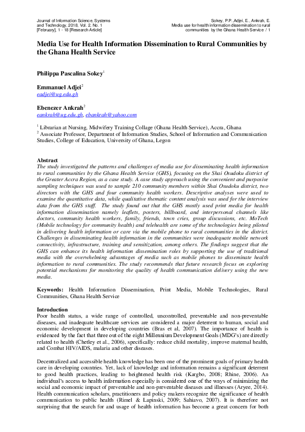 (PDF) Media Use for Health Information Dissemination to Rural ...