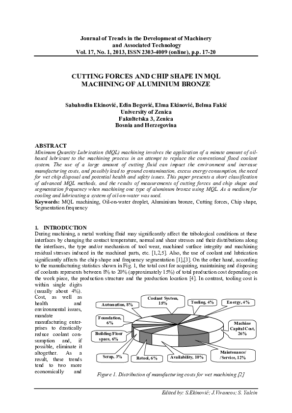 (PDF) Cutting Forces and Chip Shape in MQL Machining of Aluminium Bronze