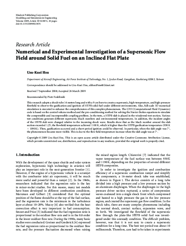 (PDF) Numerical and Experimental Investigation of a Supersonic Flow ...