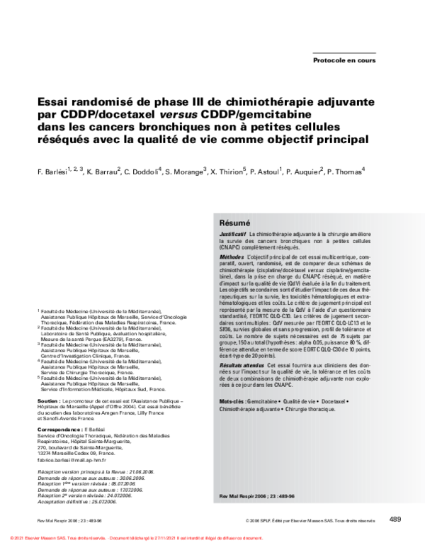 (PDF) [Phase III randomised trial of adjuvant chemotherapy with ...