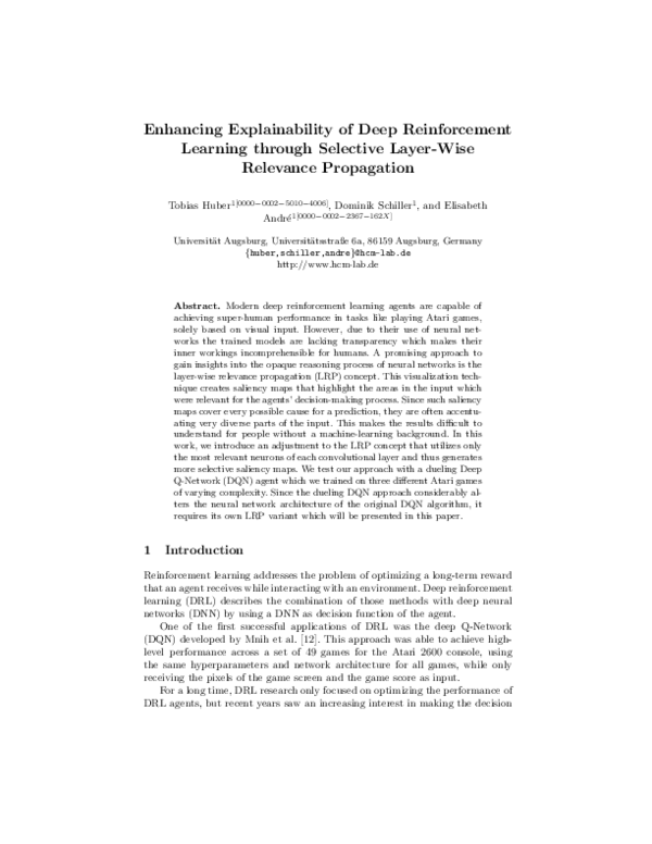(PDF) Enhancing Explainability of Deep Reinforcement Learning Through ...
