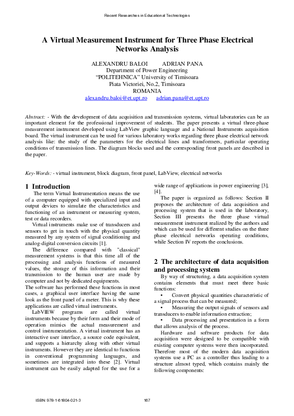 (PDF) A Virtual Measurement Instrument for Three Phase Electrical ...