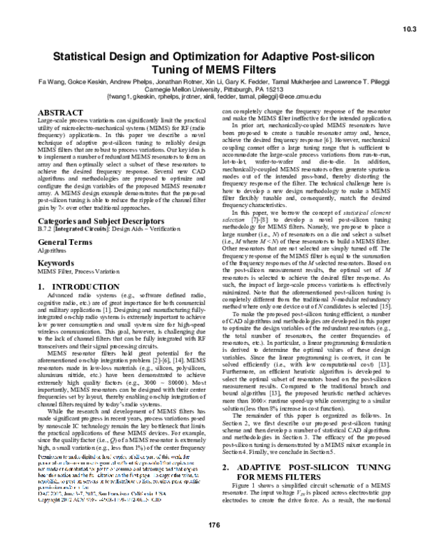 (PDF) Statistical design and optimization for adaptive post-silicon ...
