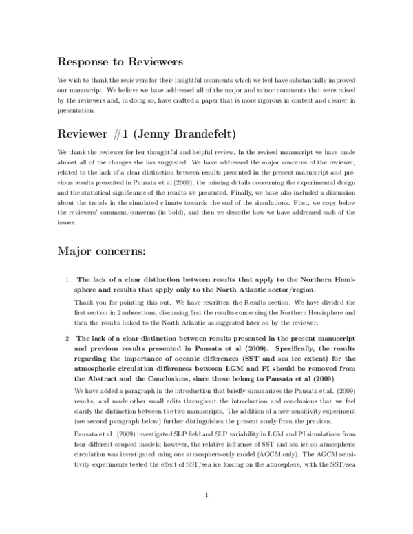 (PDF) Response to the Reviewers