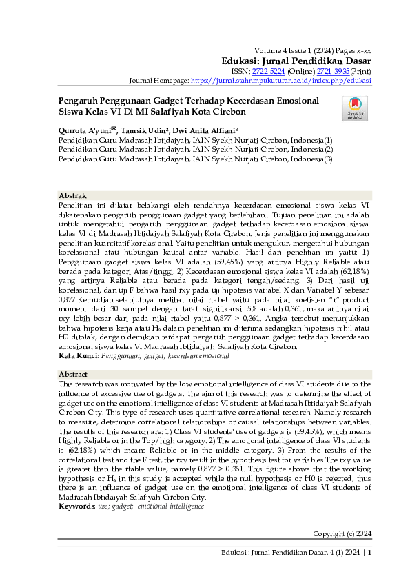 (PDF) Edukasi: Jurnal Pendidikan Dasar