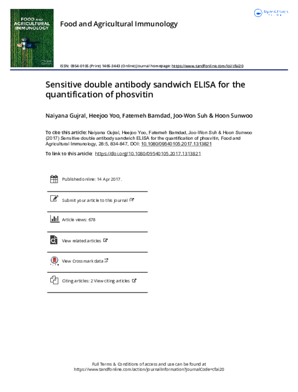 (PDF) Sensitive double antibody sandwich ELISA for the quantification ...