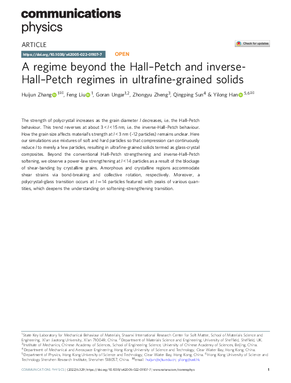 (PDF) A regime beyond the Hall–Petch and inverse-Hall–Petch regimes in ...