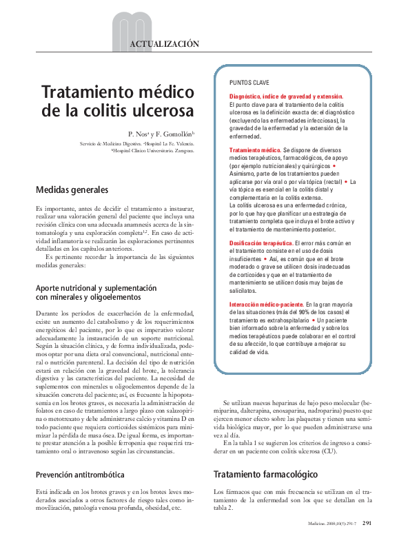 (PDF) Tratamiento m?dico de la colitis ulcerosa