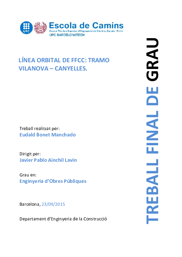 (PDF) Línea Orbital de FFCC: Tramo Vilanova - Canyelles