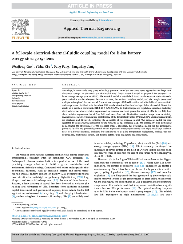 (PDF) A full-scale electrical-thermal-fluidic coupling model for li-ion ...