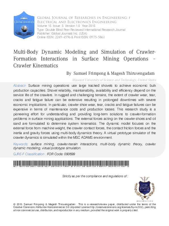 (PDF) Multi-Body Dynamic Modeling and Simulation of Crawler-Formation ...